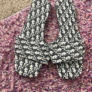 Dior Black and White Patterned Sandals